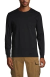 Lands' End Super-t Long Sleeve T-shirt With Pocket In Black