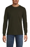 Lands' End Super-t Long Sleeve T-shirt With Pocket In Green