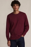 Lands' End Super-t Long Sleeve T-shirt With Pocket In Burgundy
