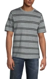 Lands' End Super-t Short Sleeve T-shirt In Inkwell Gray Double Stripe