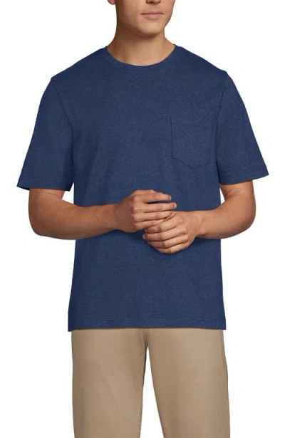 Lands' End Super-t Short Sleeve T-shirt With Pocket In Blue