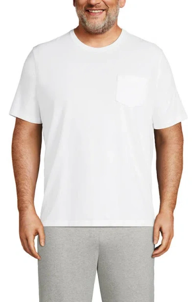 Lands' End Super-t Short Sleeve T-shirt With Pocket In White
