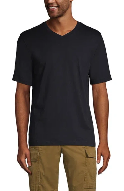 Lands' End Super-t Short Sleeve V-neck T-shirt In Black