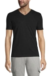 Lands' End Super-t Short Sleeve V-neck T-shirt In Dark Charcoal Heather