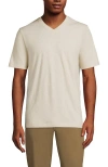 Lands' End Super-t Short Sleeve V-neck T-shirt In Flax Heather