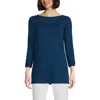 Lands' End Relaxed Supima Cotton Long Sleeve Crew Neck T-shirt In Blue
