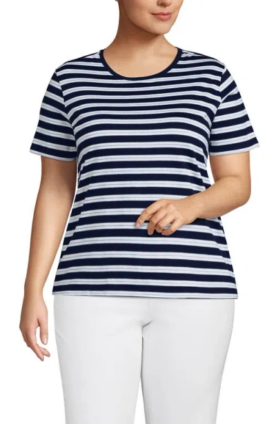 Lands' End Supima Cotton Crewneck T-shirt In Blue