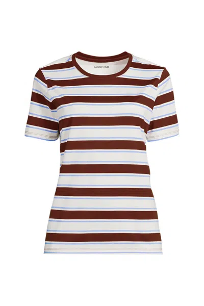 Lands' End Supima Cotton Crewneck T-shirt In Brown