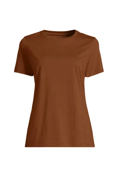 Lands' End Supima Cotton Crewneck T-shirt In Brown