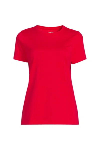 Lands' End Supima Cotton Crewneck T-shirt In Red