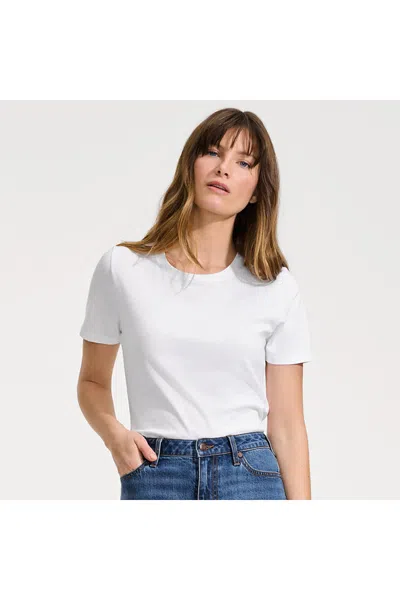 Lands' End Supima Cotton Crewneck T-shirt In White