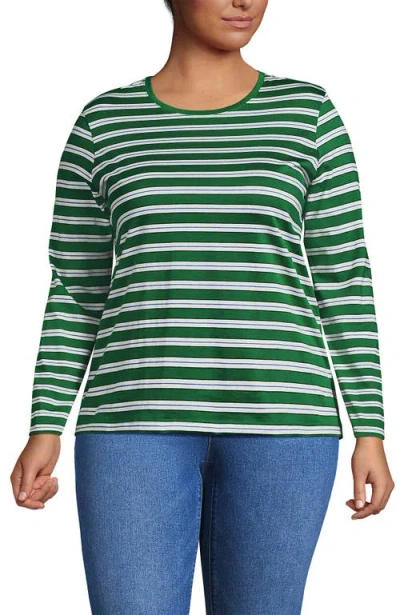 Lands' End Supima Cotton Long Sleeve Crewneck T-shirt In Green