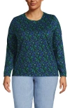 Lands' End Supima Cotton Long Sleeve Crewneck T-shirt In Multi