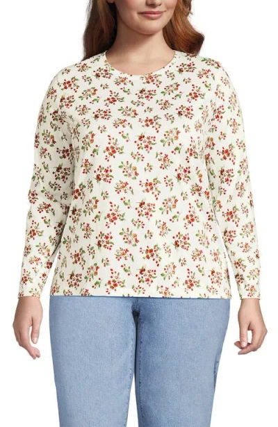 Lands' End Supima Cotton Long Sleeve Crewneck T-shirt In Neutral