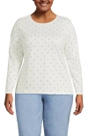 Lands' End Supima Cotton Long Sleeve Crewneck T-shirt In White