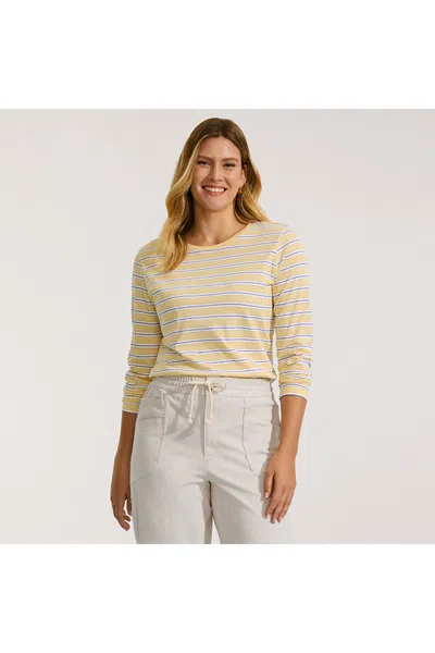 Lands' End Supima Cotton Long Sleeve Crewneck T-shirt In Yellow
