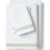 Lands' End Supima Cotton No Iron Sateen Embroidered Sheets In Brown