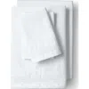 Lands' End Supima Cotton No Iron Sateen Embroidered Sheets In White