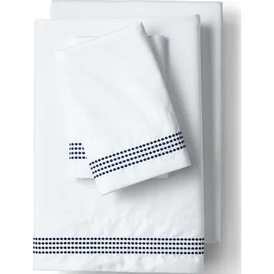 Lands' End Supima Cotton No Iron Sateen Embroidered Sheets