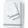 Lands' End Supima Cotton No Iron Sateen Embroidered Sheets