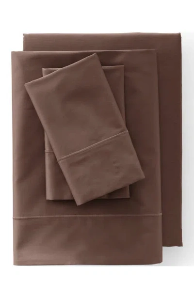 Lands' End Supima Cotton No Iron Sateen Sheets In Brown