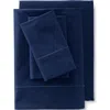 Lands' End 400 Thread Count Premium Supima Cotton No Iron Sateen Flat Bed Sheet In Deep Sea Navy
