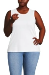 Lands' End Supima Cotton Tank Top In White