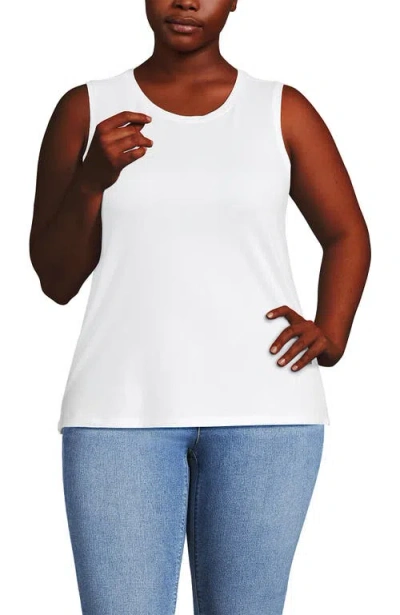 Lands' End Supima Cotton Tank Top In White