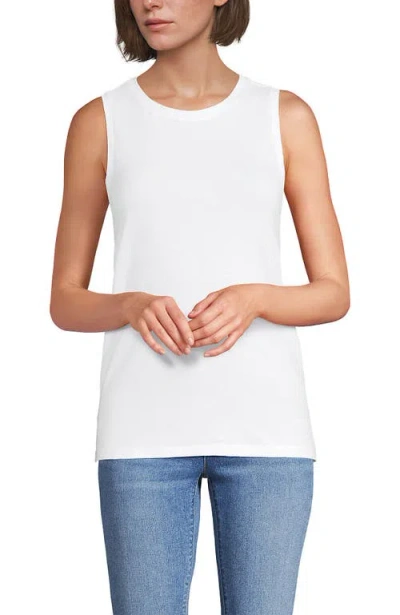 Lands' End Supima Cotton Tank Top In White