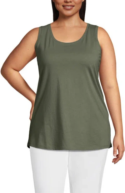 Lands' End Supima Cotton Tunic Tank Top In Green