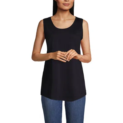 Lands' End Supima Cotton Tunic Tank Top In Black
