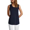 Lands' End Supima Cotton Tunic Tank Top In Blue