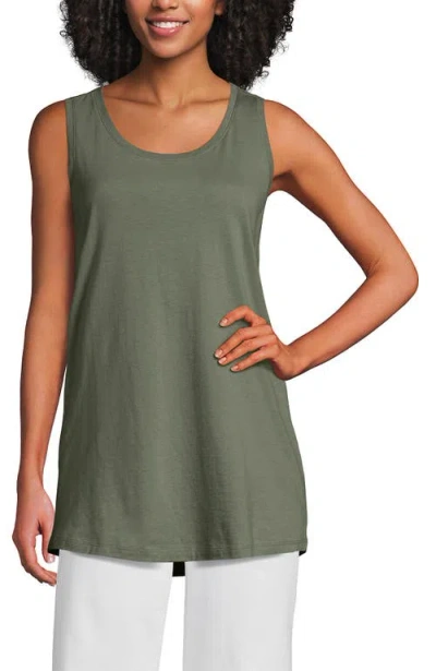 Lands' End Supima Cotton Tunic Tank Top In Multi