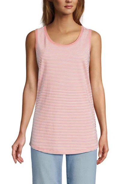 Lands' End Supima Cotton Tunic Tank Top In Pink