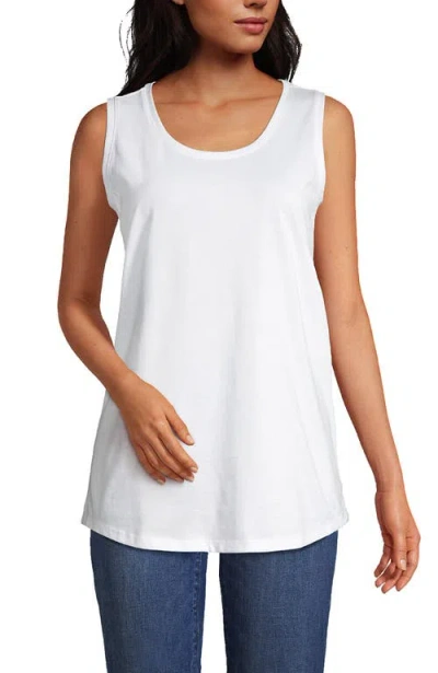 Lands' End Supima Cotton Tunic Tank Top In White