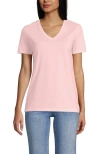 Lands' End Supima Cotton V-neck T-shirt In Pink