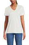 Lands' End Supima Cotton V-neck T-shirt In White