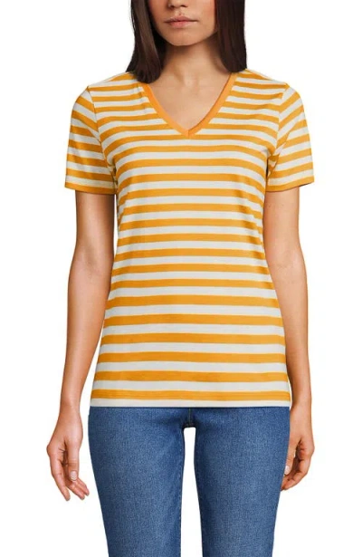 Lands' End Supima Cotton V-neck T-shirt In Yellow