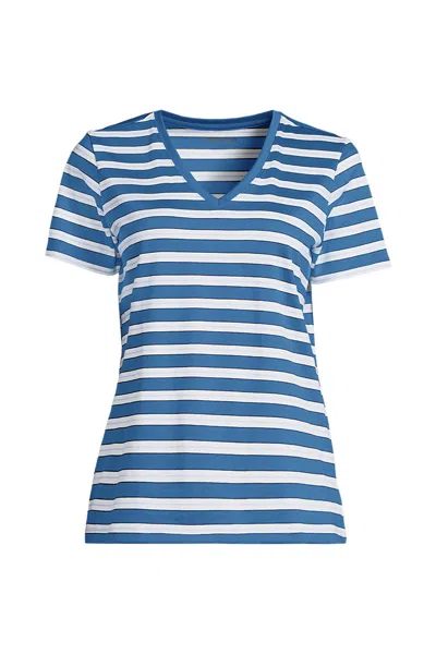 Lands' End Supima Cotton V-neck T-shirt In Black