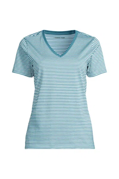 Lands' End Supima Cotton V-neck T-shirt In Multi