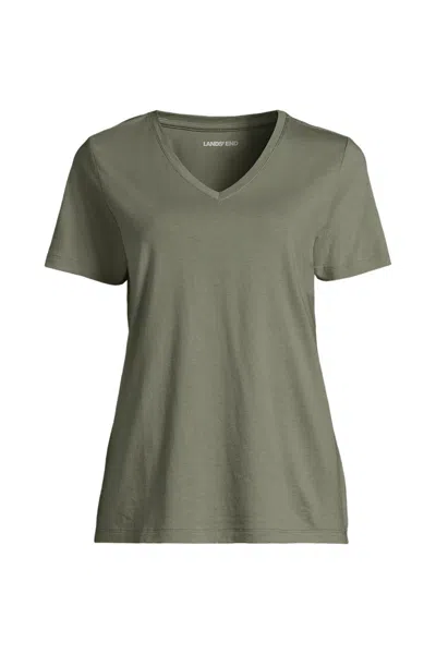 Lands' End Supima Cotton V-neck T-shirt In Green
