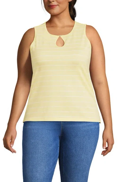 Lands' End Supima Keyhole Tank In Yellow