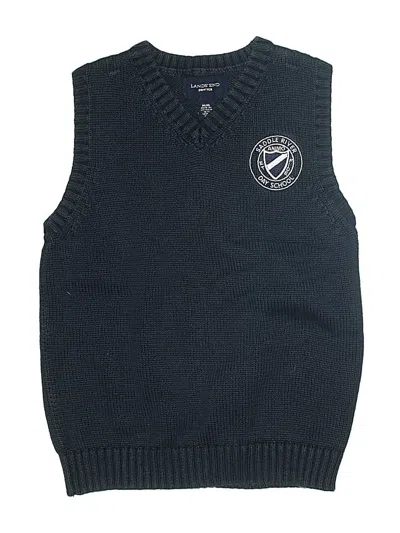 Pre-owned Lands' End Kids'  Sweater Vest In Blue