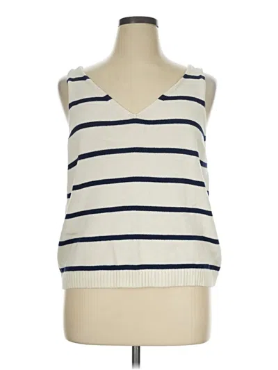 Pre-owned Lands' End Sweater Vest In Ivory
