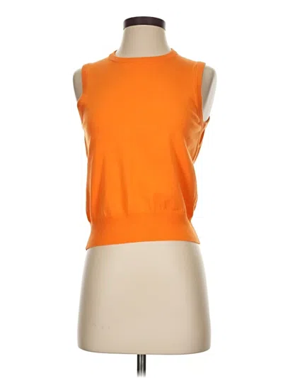Pre-owned Lands' End Sweater Vest In Orange