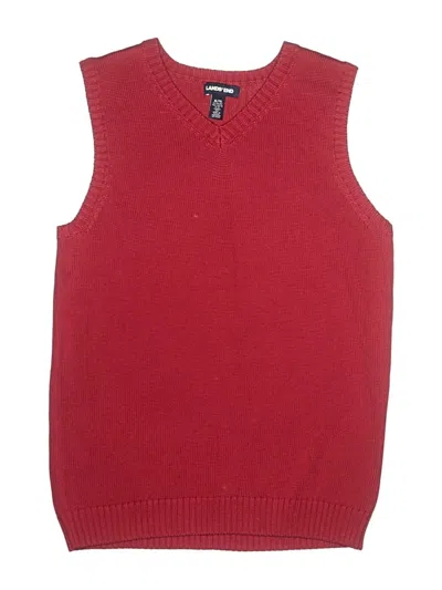Pre-owned Lands' End Kids'  Sweater Vest In Red