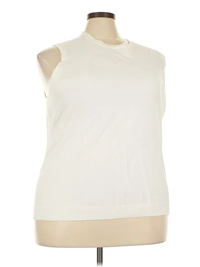Pre-owned Lands' End Sweater Vest In White