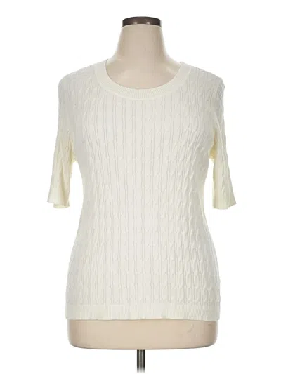 Pre-owned Lands' End Sweater Vest In White