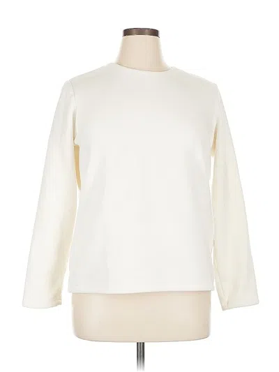 Pre-owned Lands' End Sweatshirt In White