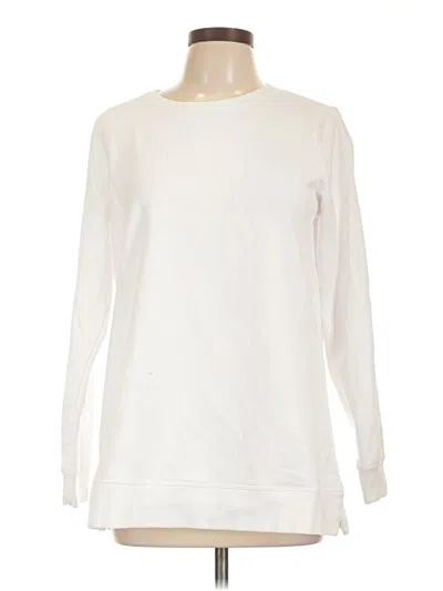 Pre-owned Lands' End Sweatshirt In White